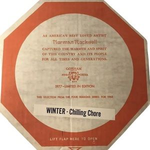 1977 Limited In Edition Gorham Norman Rockwell “Chilling Chore” Plate